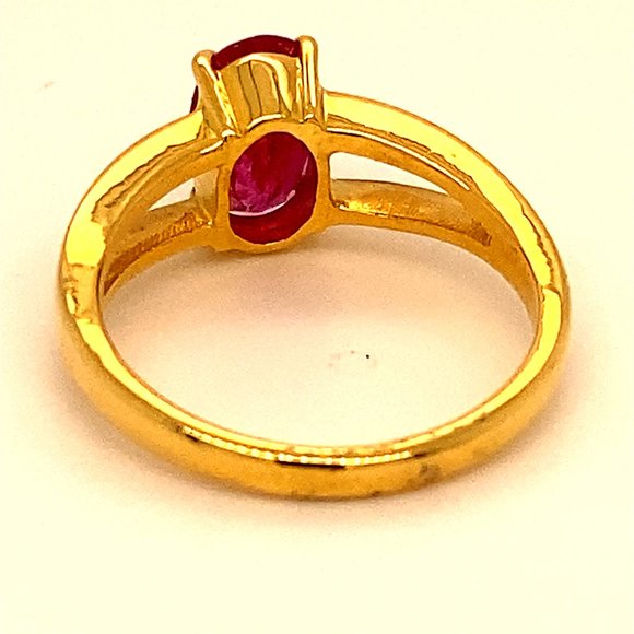 Tajik Ruby 1.45ct Solid 18K Yellow Gold Ring - Picture 4 of 6